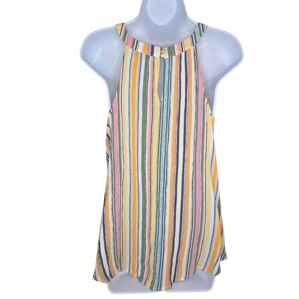 Torrid Multi-Stripe Gauze High Neck Tank Top Size 1 1x - Picture 3 of 7